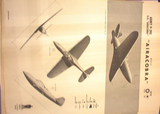 1942 TRAING POSTER OF 'P-39 E'FIGHTER PLANE
