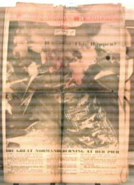 Normandie Burns at her Pier 3/15/42 newspaper