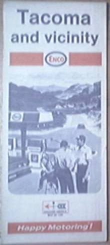 c1950 ENCO Road Map of Tacoma and Vicinity