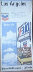 c1950 CHEVRON Road Map of Los Angeles