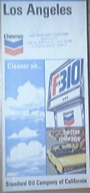 c1950 CHEVRON Road Map of Los Angeles