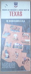 1966 CHEVRON Points Of Interest & Road Map of Texas