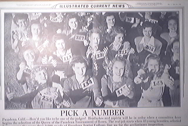 Illustrated Current News 12/1/1943 Queen of Pasadena