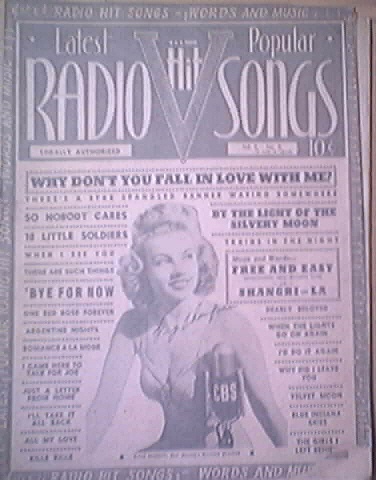 c1940 Radio Hit Songs Vol.2-No.3 Fay Thompson cover