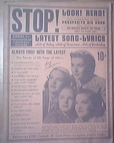 c1940 STOP! LOOK! READ! The King Sisters cover