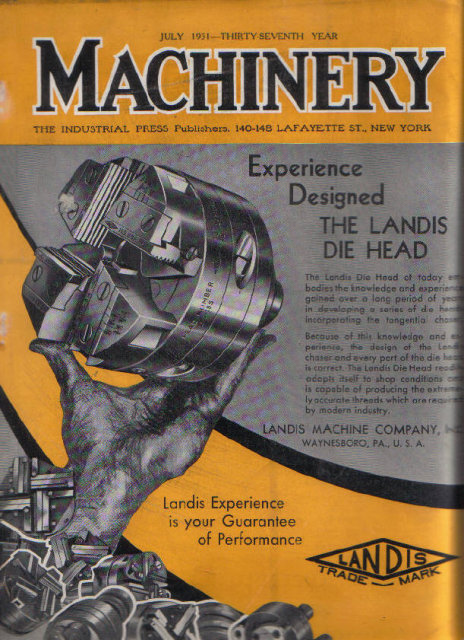 MACHINERY July 1931 Tungsten Carbide, Welding Allegheny