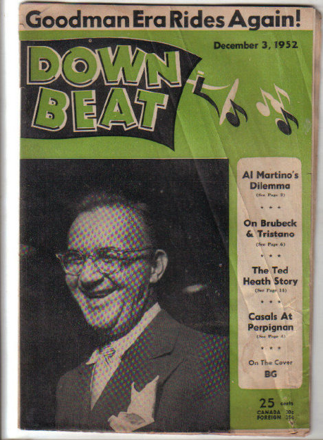 Down Beat Magazine 12/3/1952 Ted Heath, Dixie Crosby, Sugar Ray, BG cover