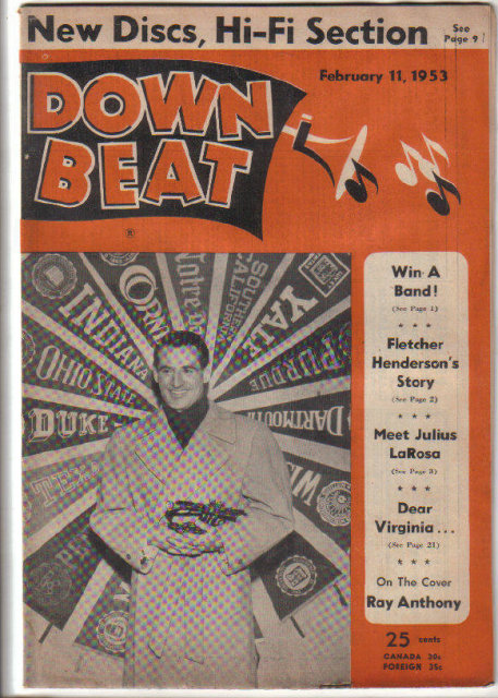 Down Beat Magazine 1953 Fletcher Henderson, Ray Anthony