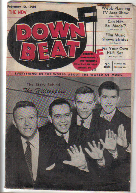Down Beat Magazine 2/10/54 The Hilltoppers, Glenn Miller