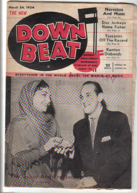 Down Beat Magazine 3/24/1954 Narcotics And Music Dizzy Gillespie, Stan Getz