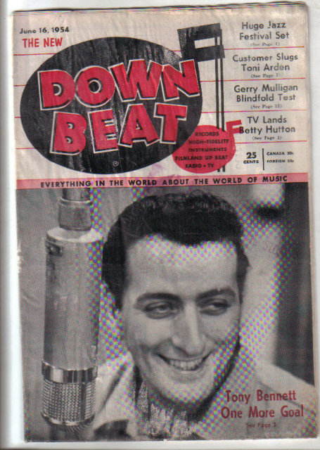 Down Beat Magazine 6/16/1954 BETTY HUTTON, Tony Bennett, Bud Powell, Tony Arden