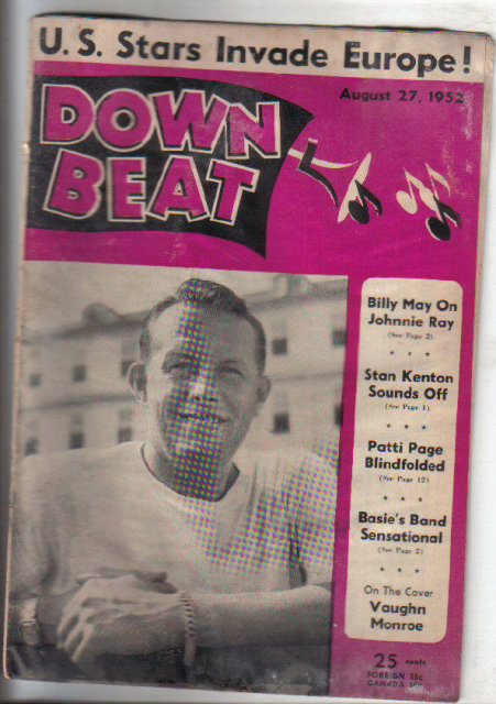 Down Beat Magazine 8/27/1952 Vaughn Monroe, Billy May, Lena Horne
