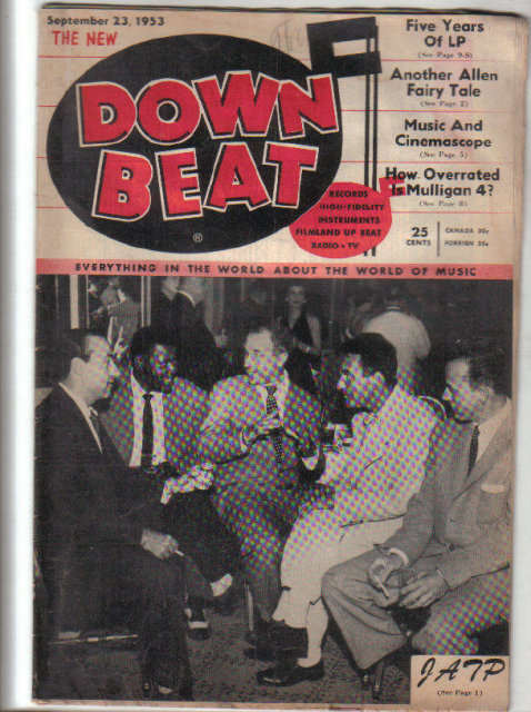 Down Beat Magazine 9/23/53 Tiny Kahn, Shorty Rogers, Jack Smith, Bix Beiderbecke