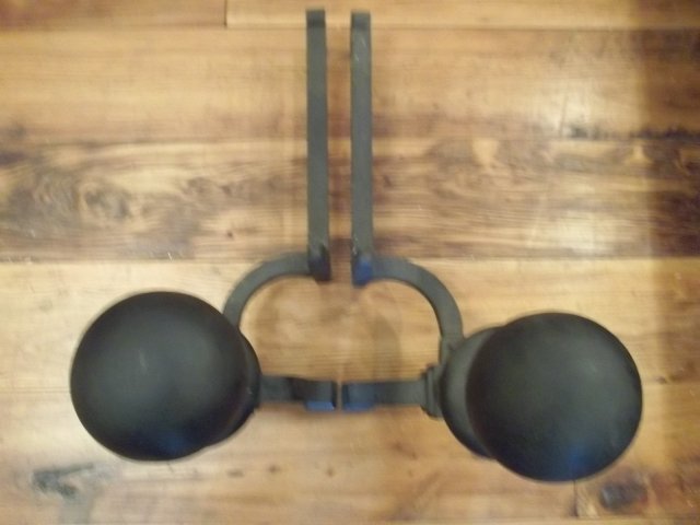 Cast Iron Andirons Simple Ball Tops Fireplace Firedog Stands