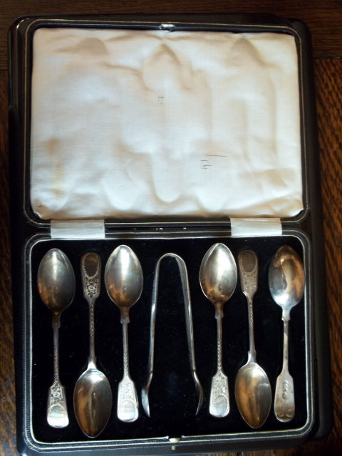 Vintage Silver Condiment Set in Box