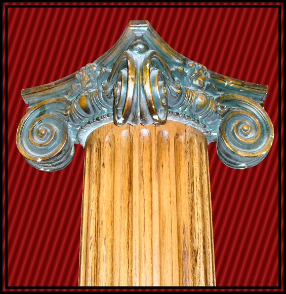 Oak Fluted Columns with Ionic Capitals