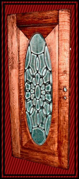 Oak Leaded Beveled Glass Door