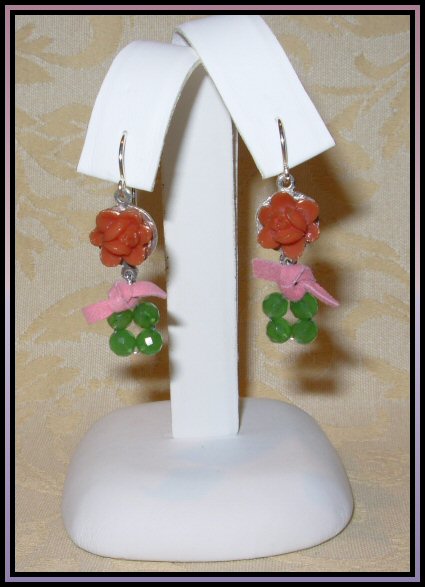 Coral & Quartz Earrings