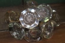 Pair of Vintage 8-Sided Glass Door Knobs