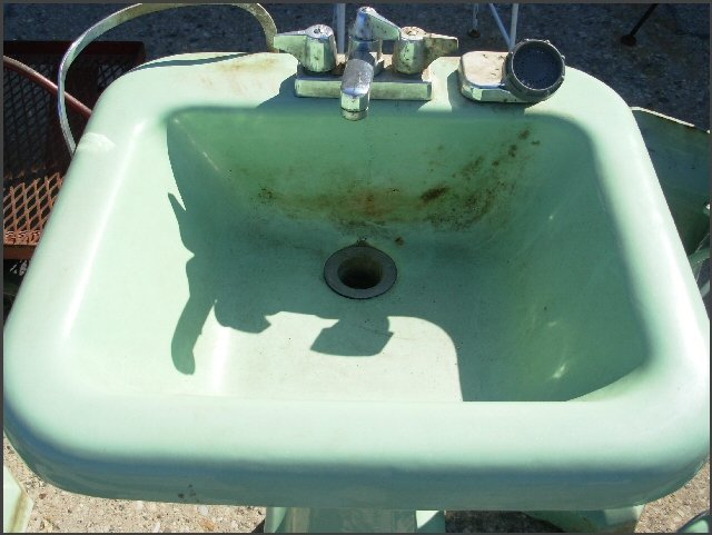 Fire King Green Barber's Sink