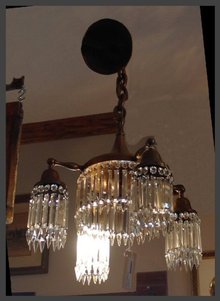 Crystal & Brass Hanging Light Fixture
