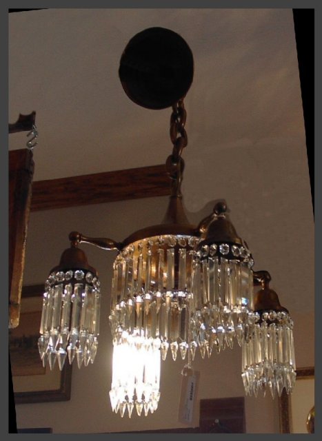 Crystal & Brass Hanging Light Fixture