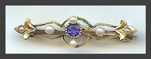 Sapphire & Seed Pearl Pin