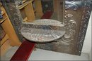 Tin Framed Mirror with Beveled Glass