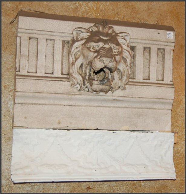 Terra Cotta Lion Head Flag Pole Holder