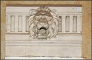 Terra Cotta Lion Head Flag Pole Holder