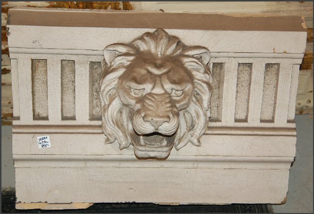 Terra Cotta Lion Head Flag Pole Holder