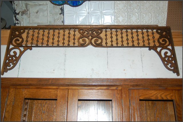 Oak Fretwork with scrollwork, balls and spindles
