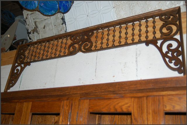 Oak Fretwork with scrollwork, balls and spindles