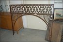 Oak Fretwork with high arch. Scrollwork, balls and spindles