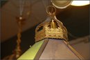 Octagonal Pendant Light w/Colored Glass