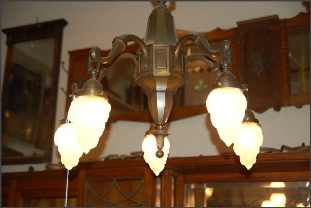 Five Light Chandelier w/ Torch Globes