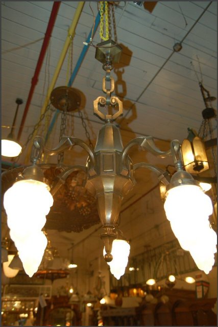 Five Light Chandelier w/ Torch Globes
