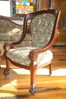 Chair, Mahogany with Floral Print
