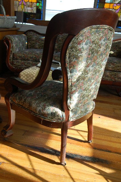 Chair, Mahogany with Floral Print