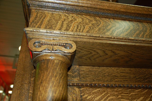 Oak Mantel w/ Beveled Mirror