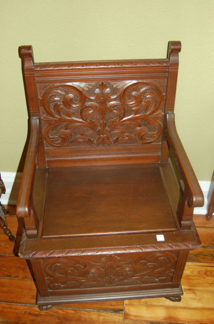 Walnut Chairs with Chamber Pot Storage