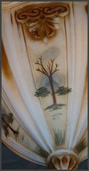 Hanging Pendant Light w Reverse Painted Shade