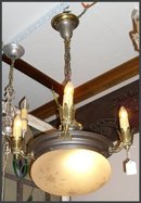 Vintage Chandelier with Etched Glass Globe