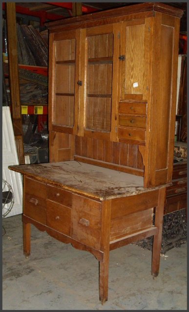 Oak Hoosier Type Cabinet