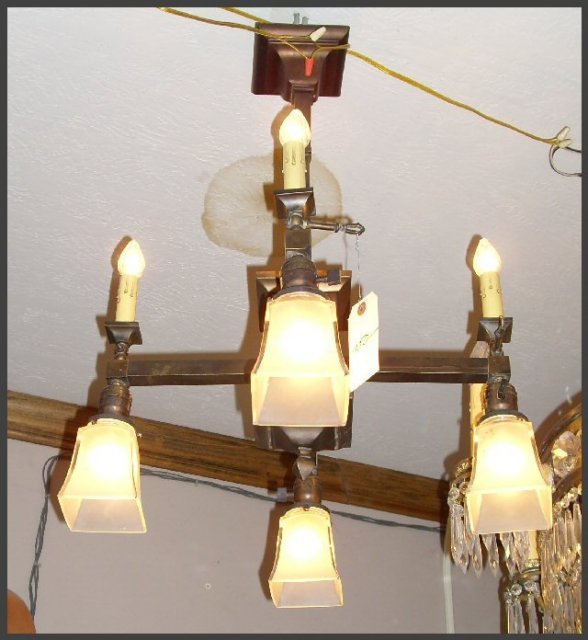 Arts & Crafts Brass Chandelier