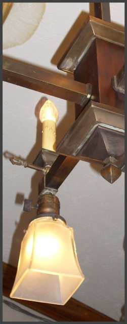 Arts & Crafts Brass Chandelier