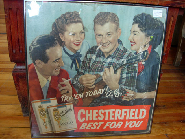 Chesterfield Cigarette Advertising Sign with Arthur Godfrey