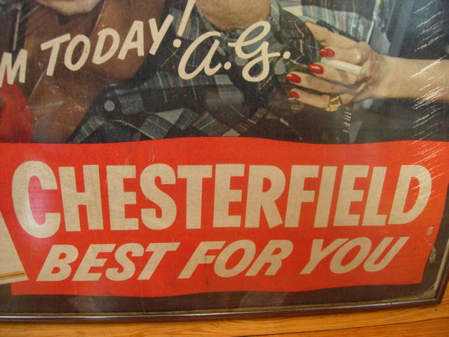 Chesterfield Cigarette Advertising Sign with Arthur Godfrey