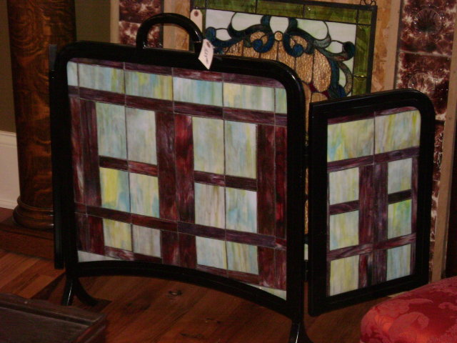 Stained Glass Fireplace Screen