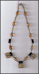 Nice Vintage Brass and Glass Necklace